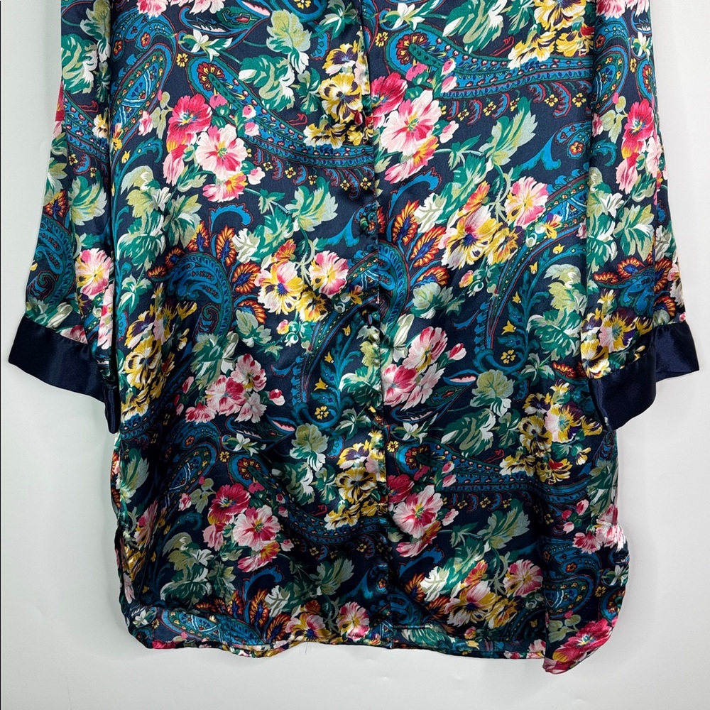 Vintage Victoria's Secret Gold Label Satin Floral Nightshirt Size Large - Picture 3 of 8